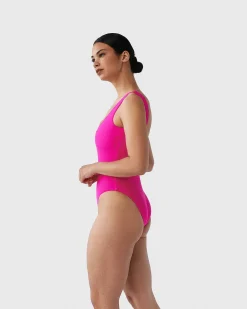 Brandon Blackwood One-Piece>Logo One-Piece Swimsuit Hot Pink/Orange Logo
