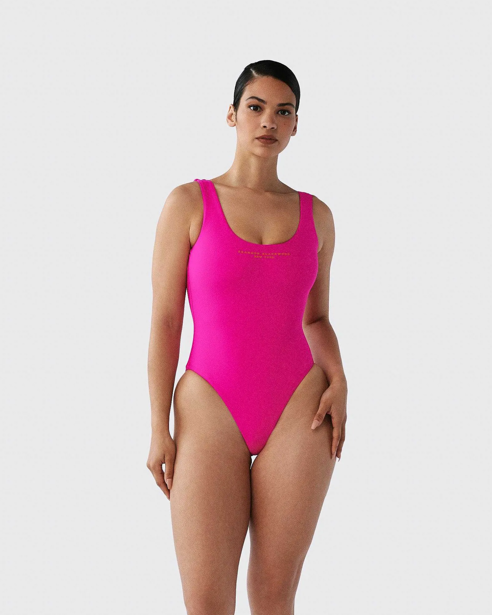 Brandon Blackwood One-Piece>Logo One-Piece Swimsuit Hot Pink/Orange Logo