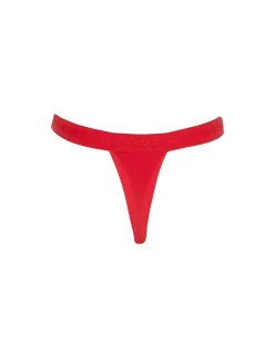 Brandon Blackwood Bottoms>Logo Swim Thong Red