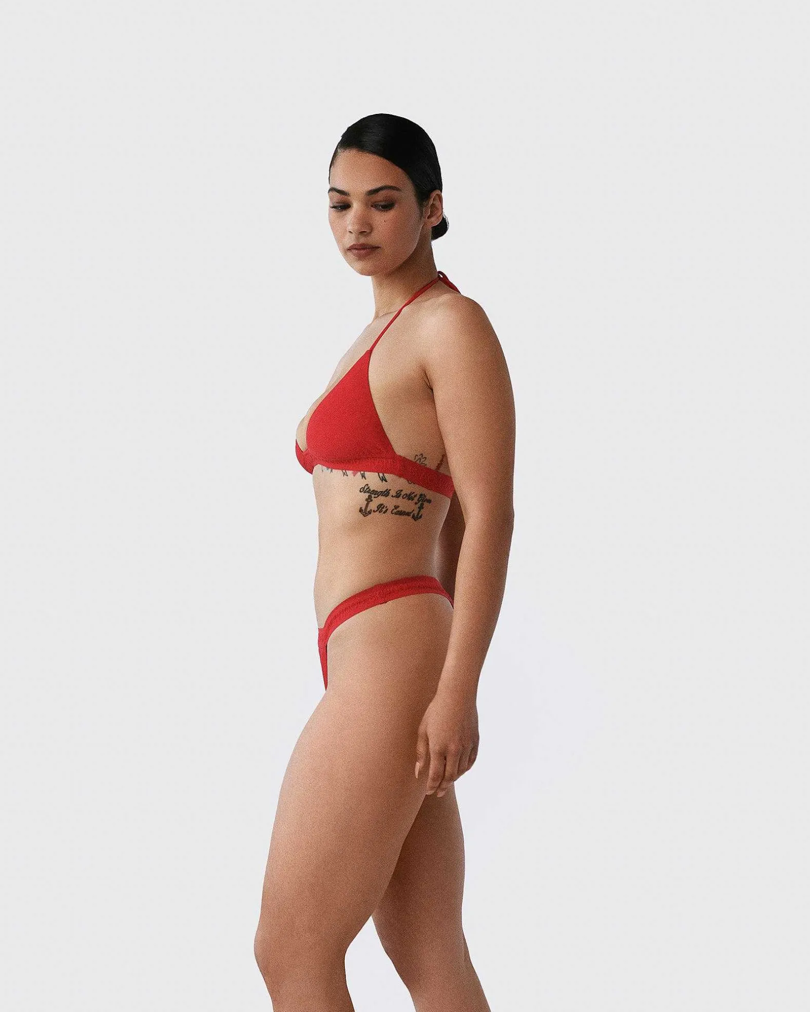 Brandon Blackwood Bottoms>Logo Swim Thong Red