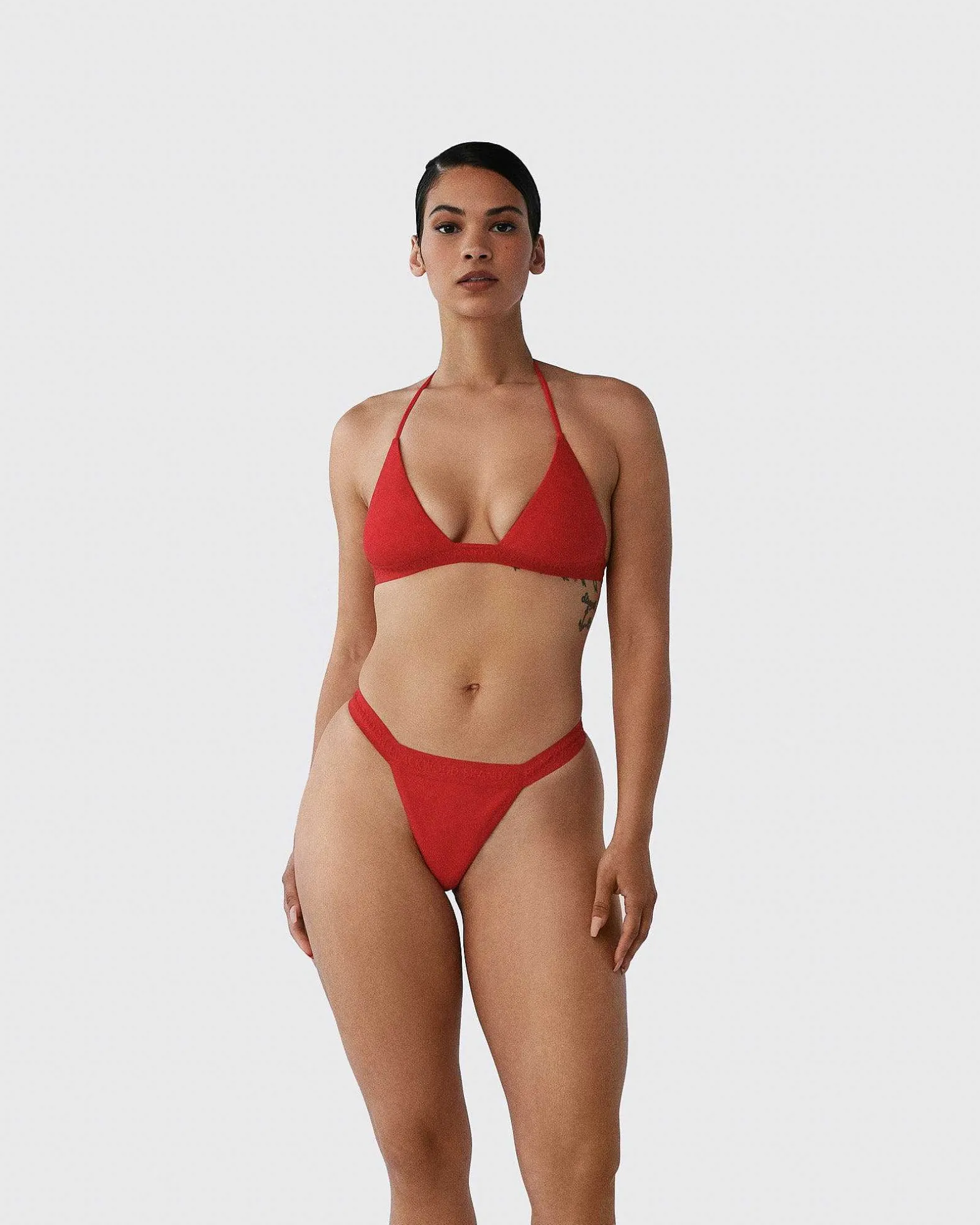 Brandon Blackwood Bottoms>Logo Swim Thong Red