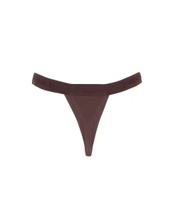 Brandon Blackwood Bottoms>Logo Swim Thong Brown