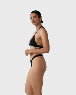 Brandon Blackwood Bottoms>Logo Swim Thong Black