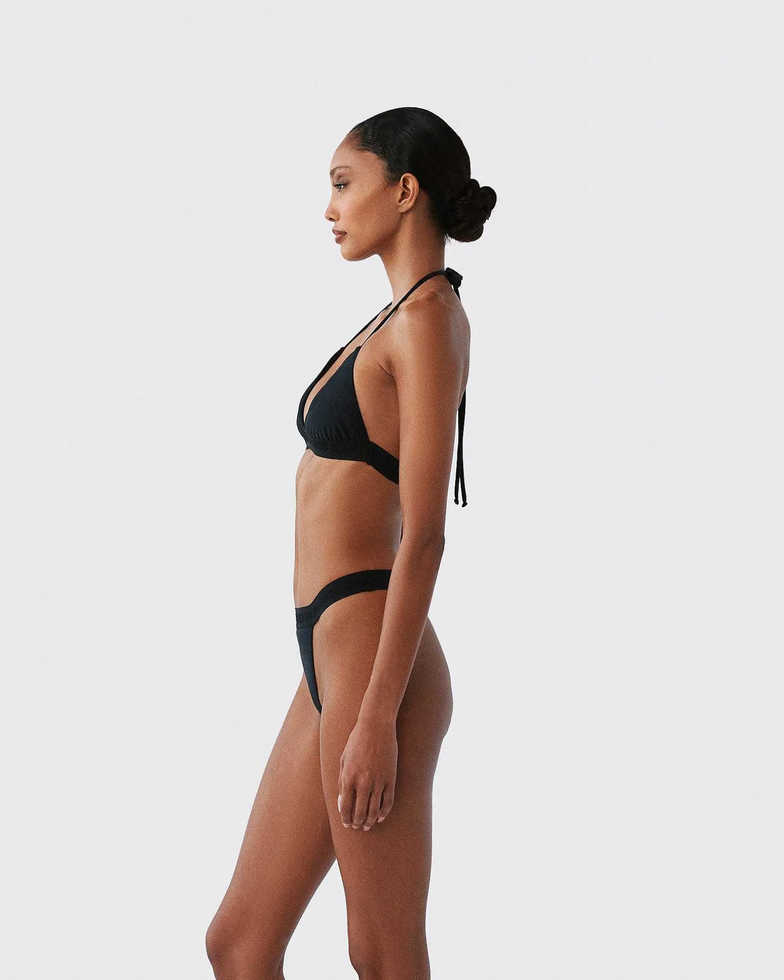Brandon Blackwood Bottoms>Logo Swim Thong Black