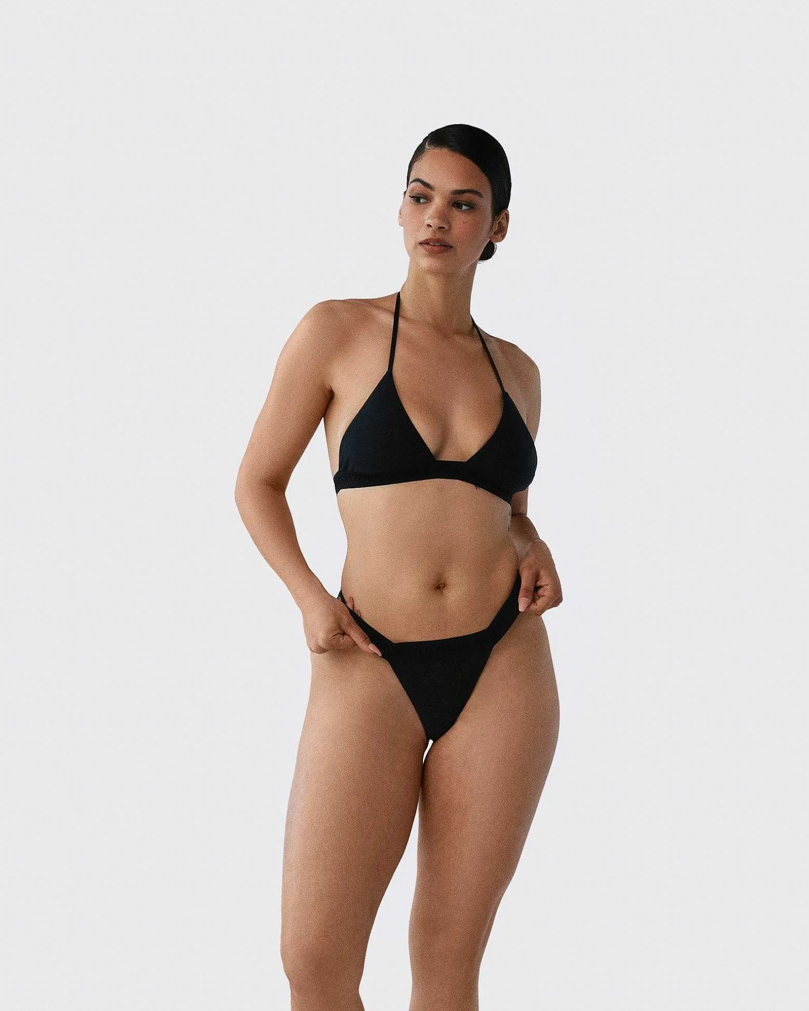 Brandon Blackwood Bottoms>Logo Swim Thong Black