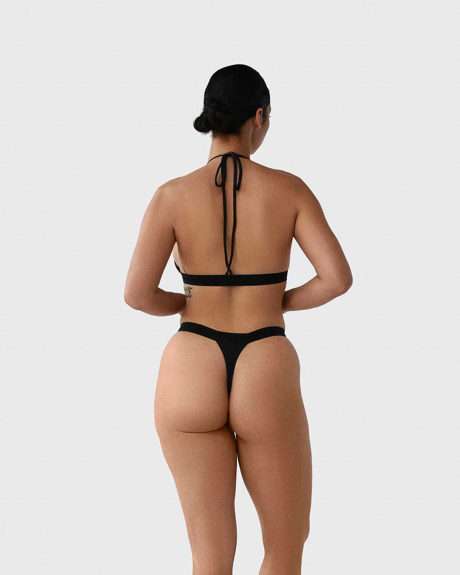 Brandon Blackwood Bottoms>Logo Swim Thong Black