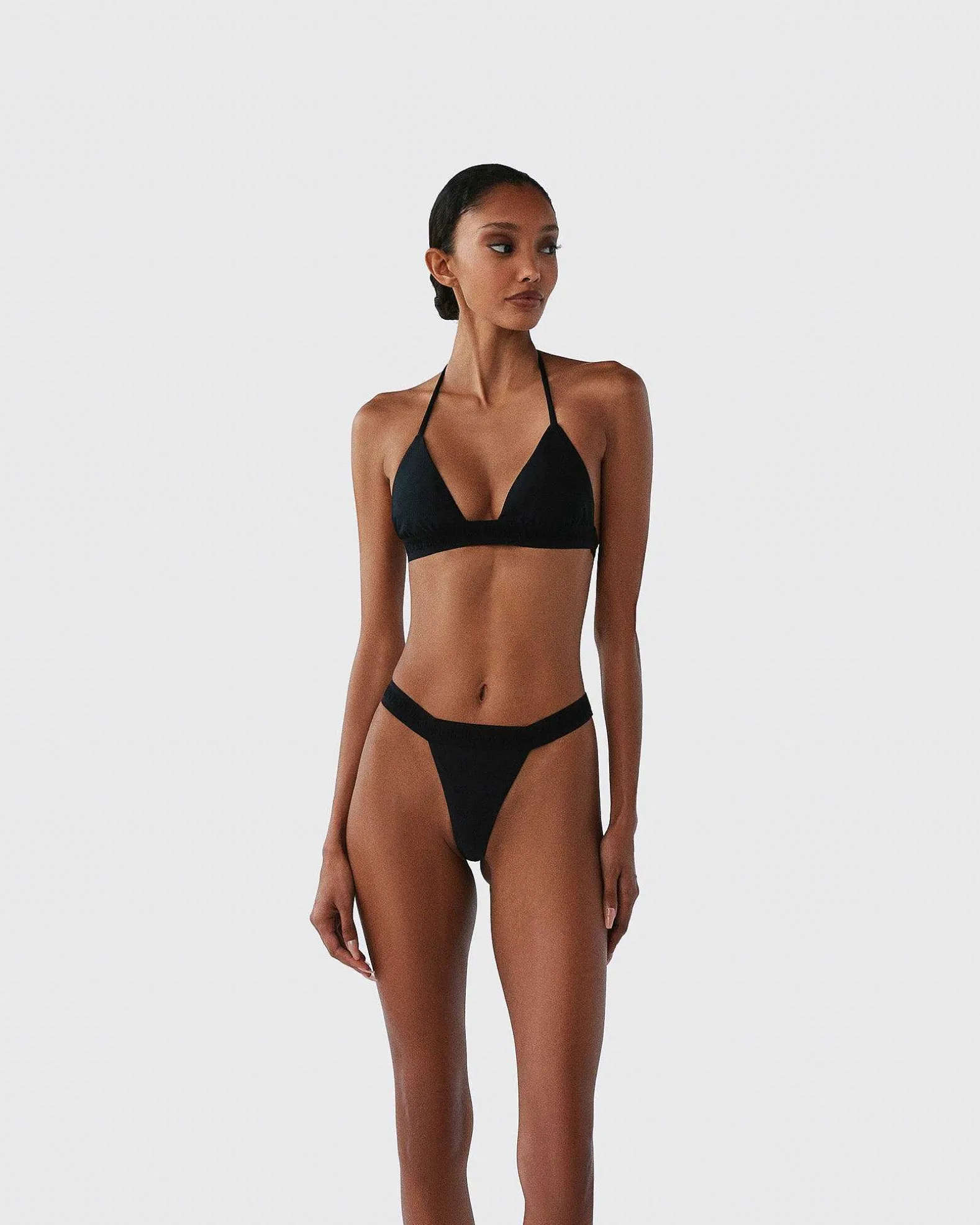 Brandon Blackwood Bottoms>Logo Swim Thong Black