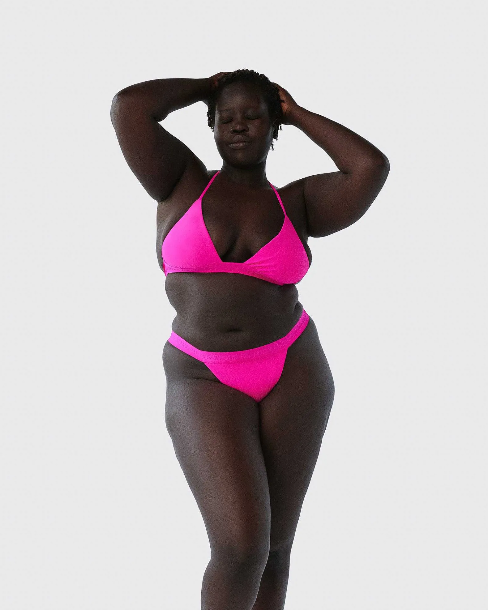 Brandon Blackwood Bottoms>Logo Swim Thong Hot Pink