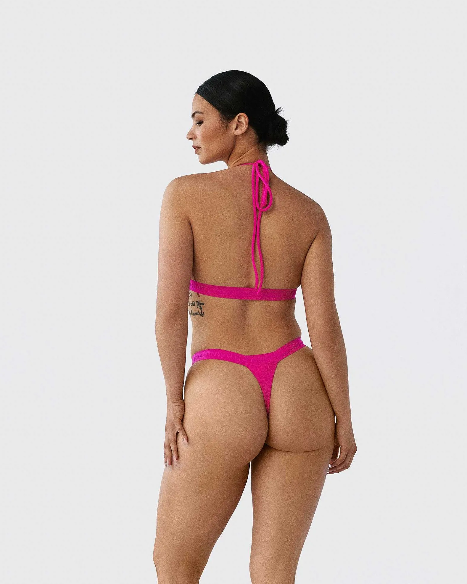 Brandon Blackwood Bottoms>Logo Swim Thong Hot Pink