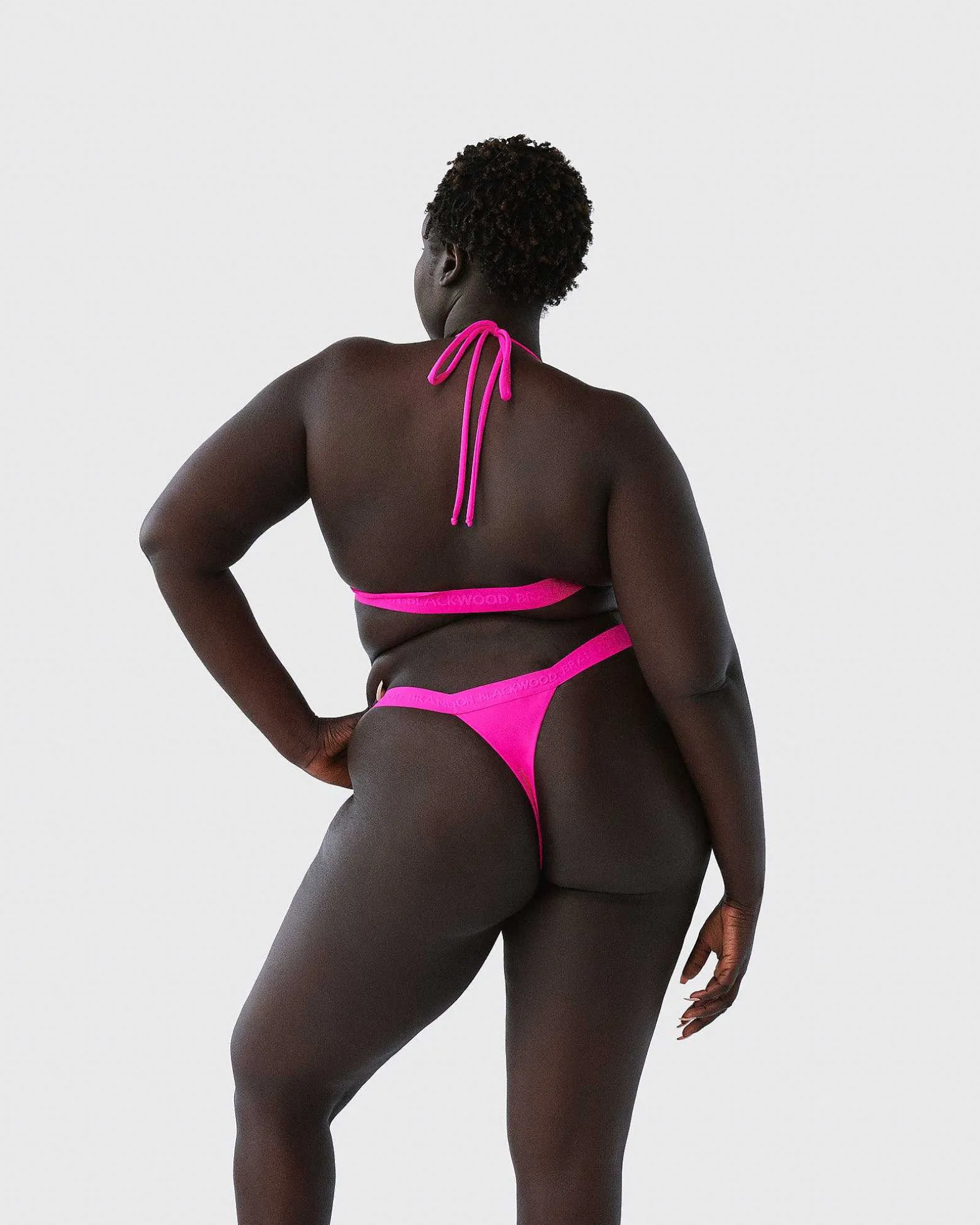 Brandon Blackwood Bottoms>Logo Swim Thong Hot Pink