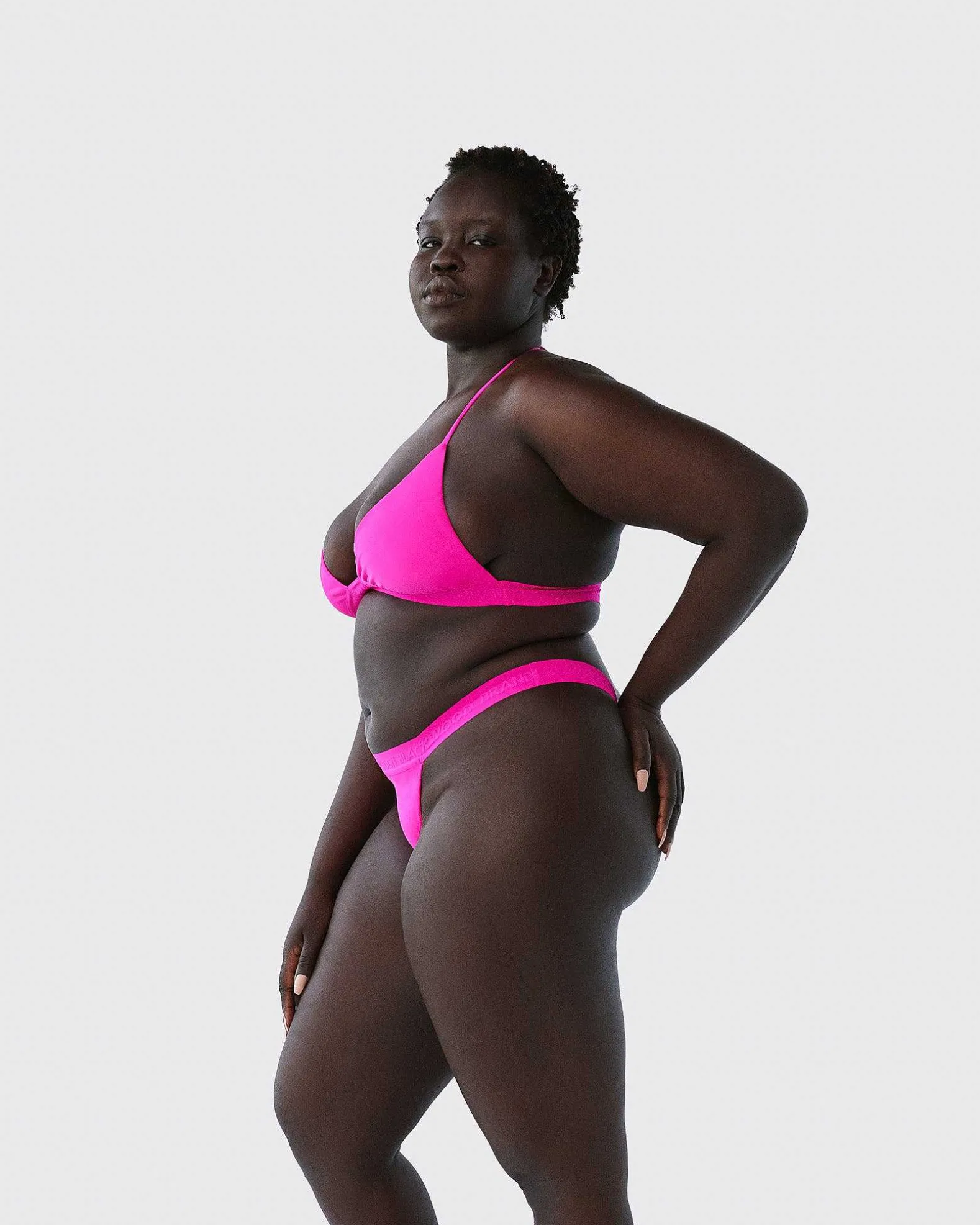 Brandon Blackwood Bottoms>Logo Swim Thong Hot Pink