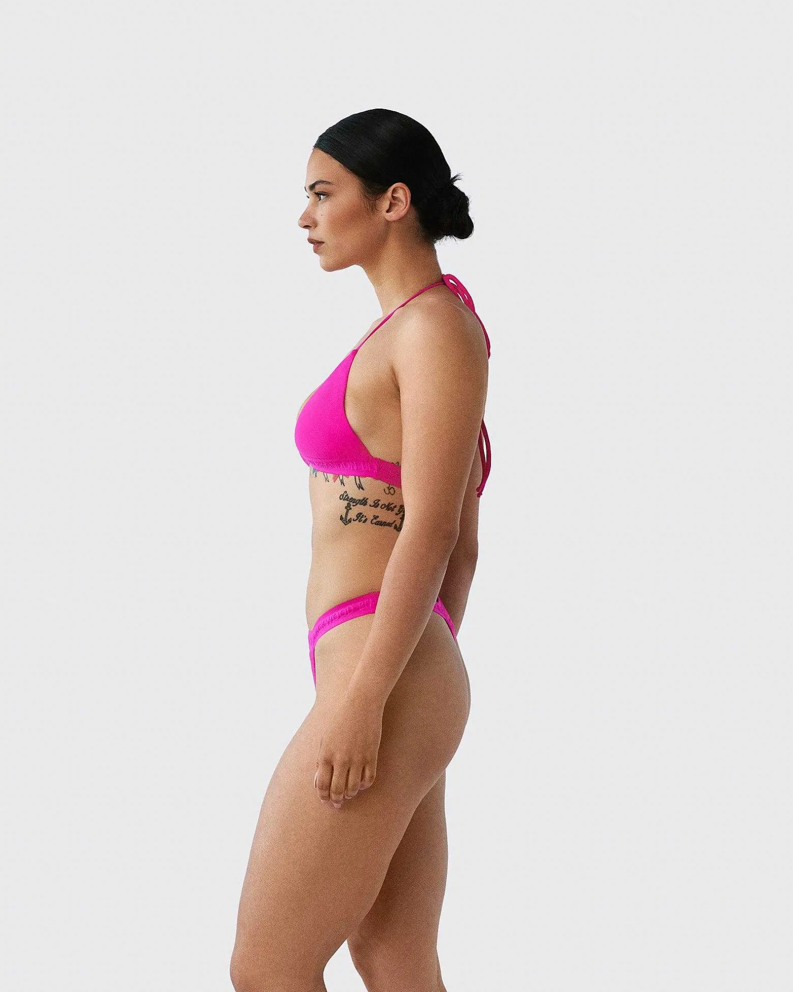 Brandon Blackwood Bottoms>Logo Swim Thong Hot Pink