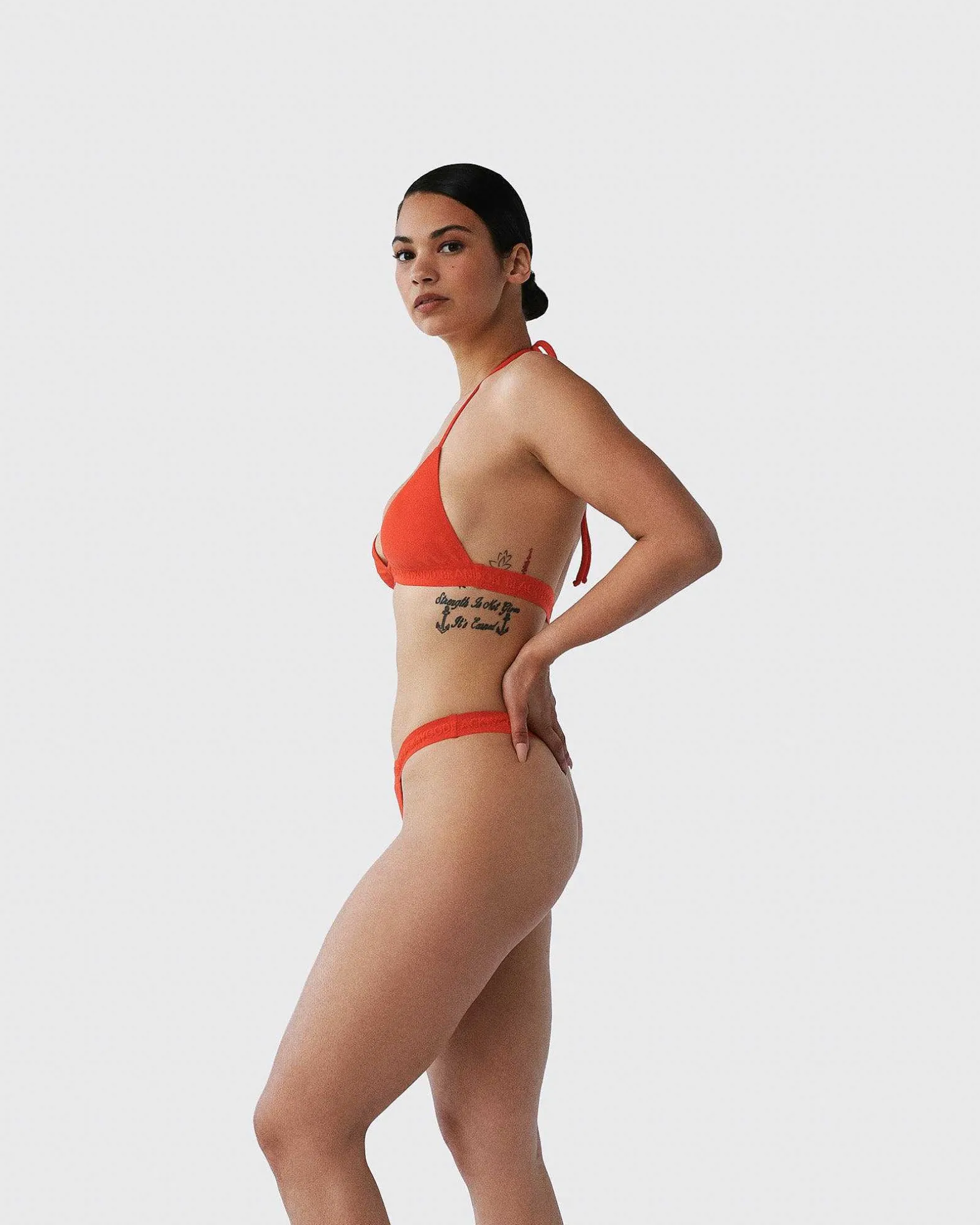 Brandon Blackwood Bottoms>Logo Swim Thong Orange