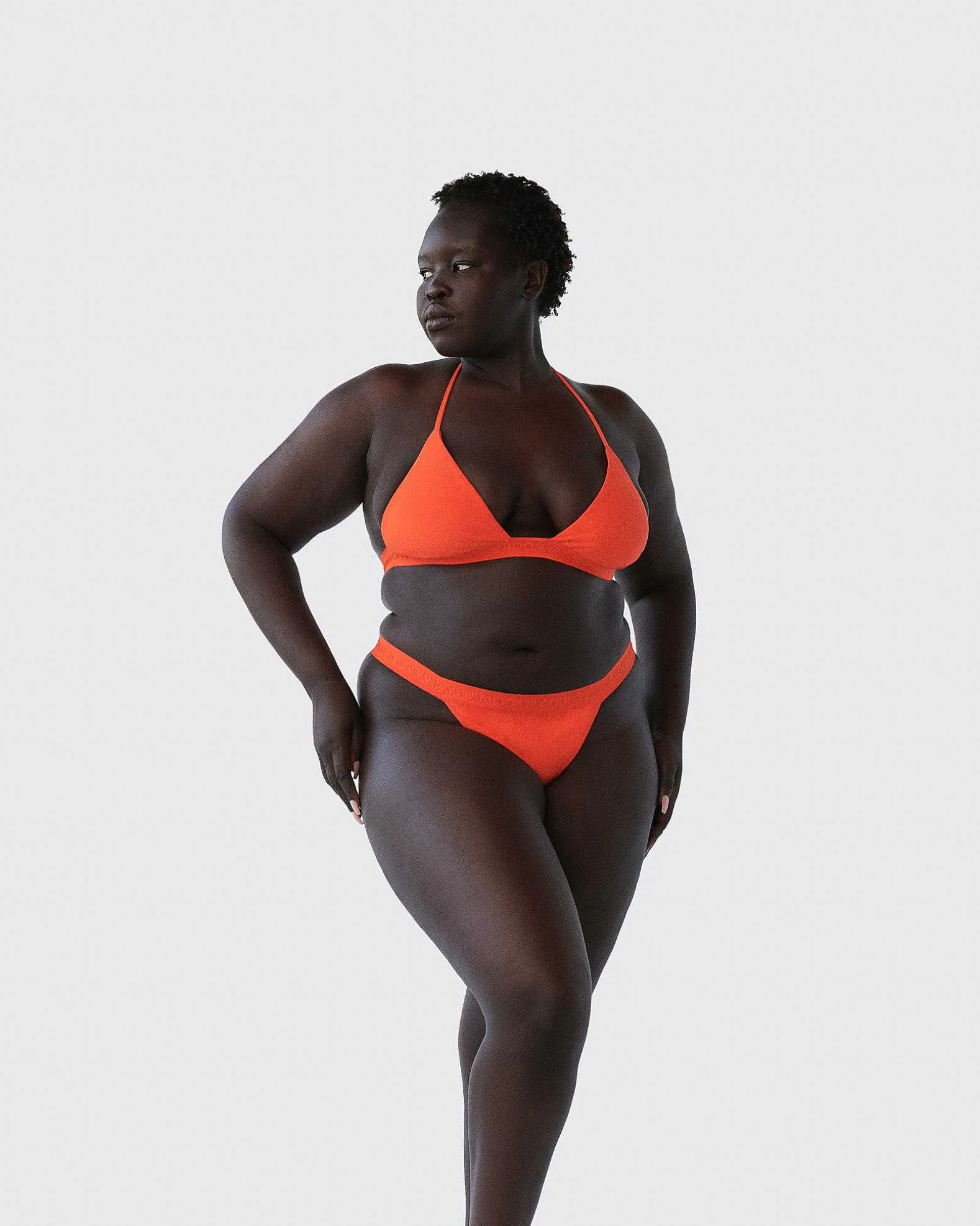 Brandon Blackwood Bottoms>Logo Swim Thong Orange