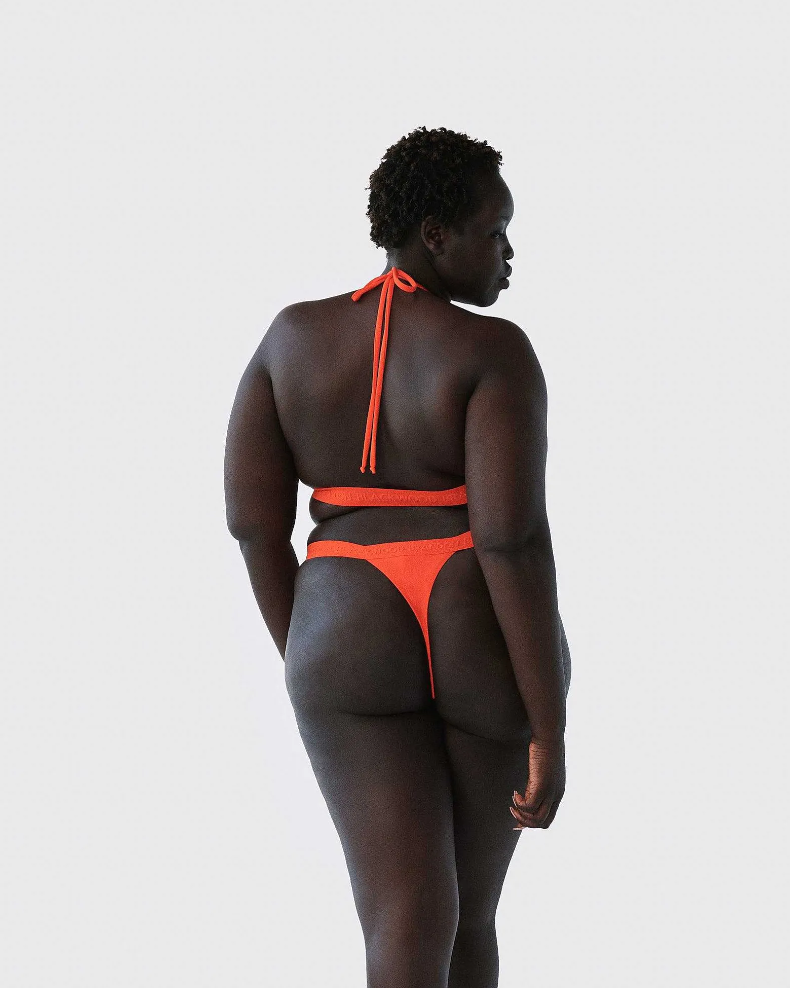 Brandon Blackwood Bottoms>Logo Swim Thong Orange