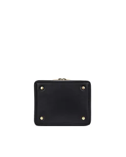 Brandon Blackwood Makeup Bags>Makeup Bag Black Oil Leather
