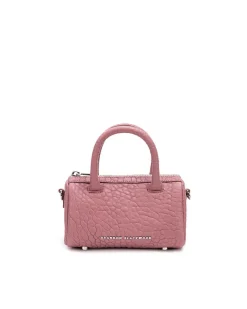 Brandon Blackwood Crossbody Bags>Mini Cara Duffle Bag Pink Bubble Leather