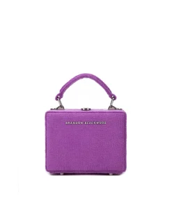 Brandon Blackwood Crossbody Bags>Mini Kendrick Trunk Deep Purple Terrycloth