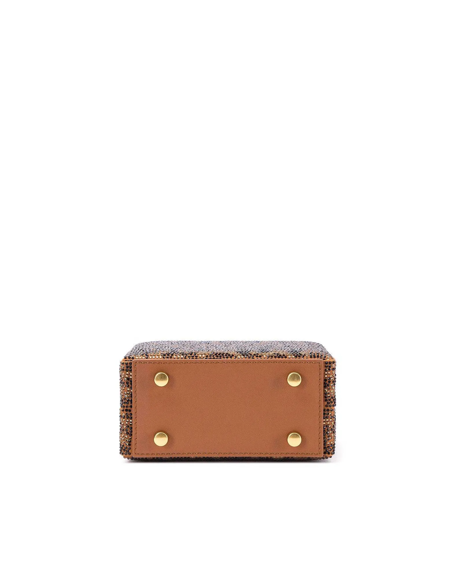 Brandon Blackwood Crossbody Bags>Mini Kendrick Trunk Brown Leopard Mini Crystals