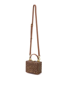 Brandon Blackwood Crossbody Bags>Mini Kendrick Trunk Brown Leopard Mini Crystals