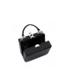 Brandon Blackwood Crossbody Bags>Mini Kendrick Trunk Midnight Black Leather W/Silver Hardware