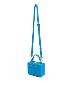 Brandon Blackwood Top Handle Bags>Mini Kendrick Trunk Aqua Blue Suede