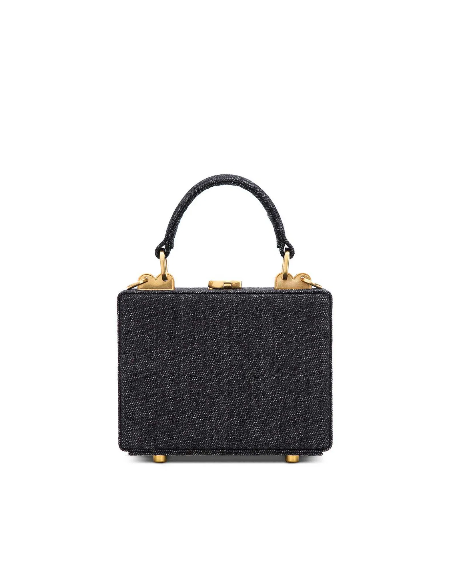 Brandon Blackwood Top Handle Bags>Mini Kendrick Trunk Black Denim