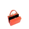 Brandon Blackwood Top Handle Bags>Mini Kendrick Trunk Burnt Orange Leather W/Brass Hardware