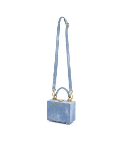 Brandon Blackwood Top Handle Bags>Mini Kendrick Trunk Blue Bleached Denim