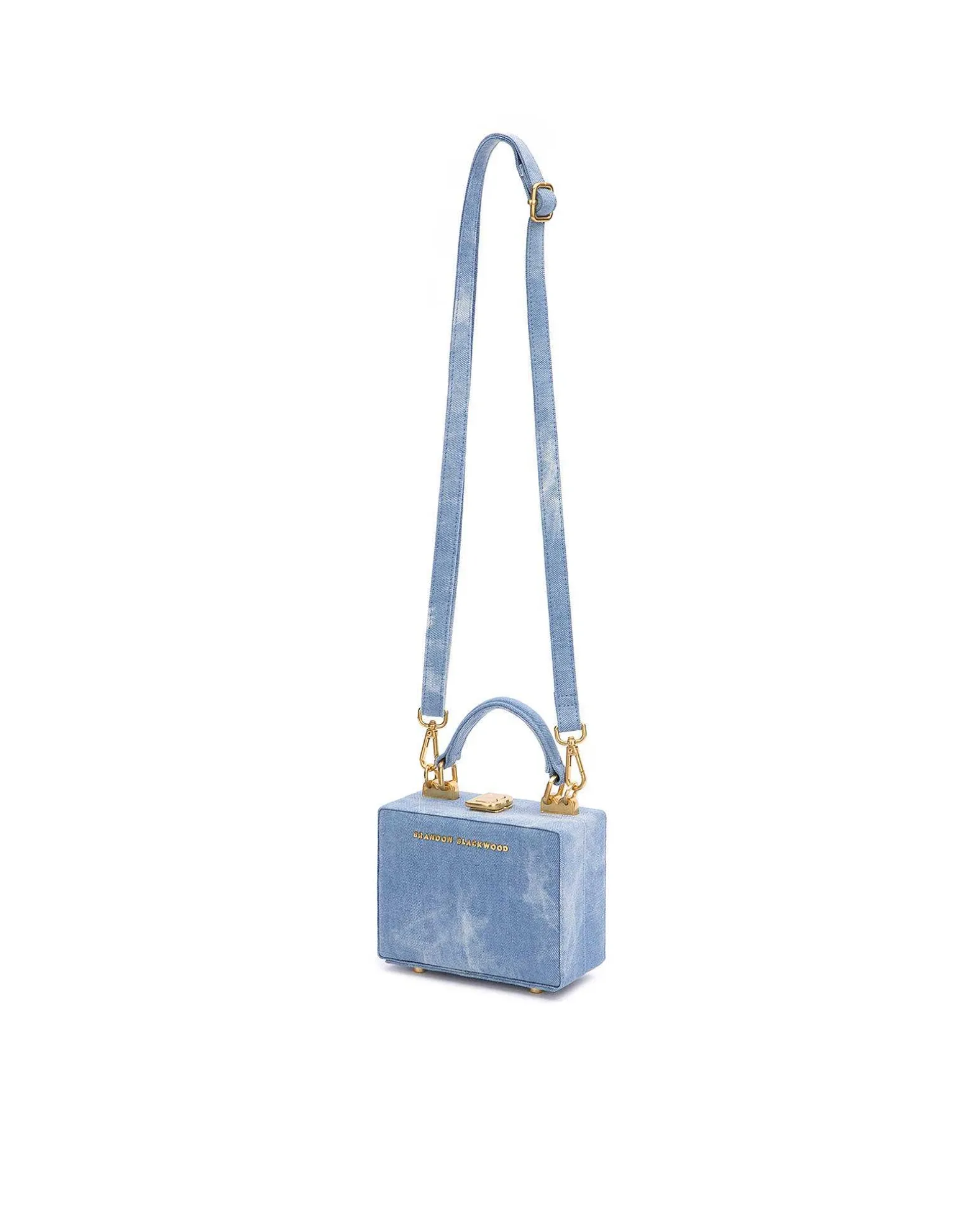Brandon Blackwood Top Handle Bags>Mini Kendrick Trunk Blue Bleached Denim