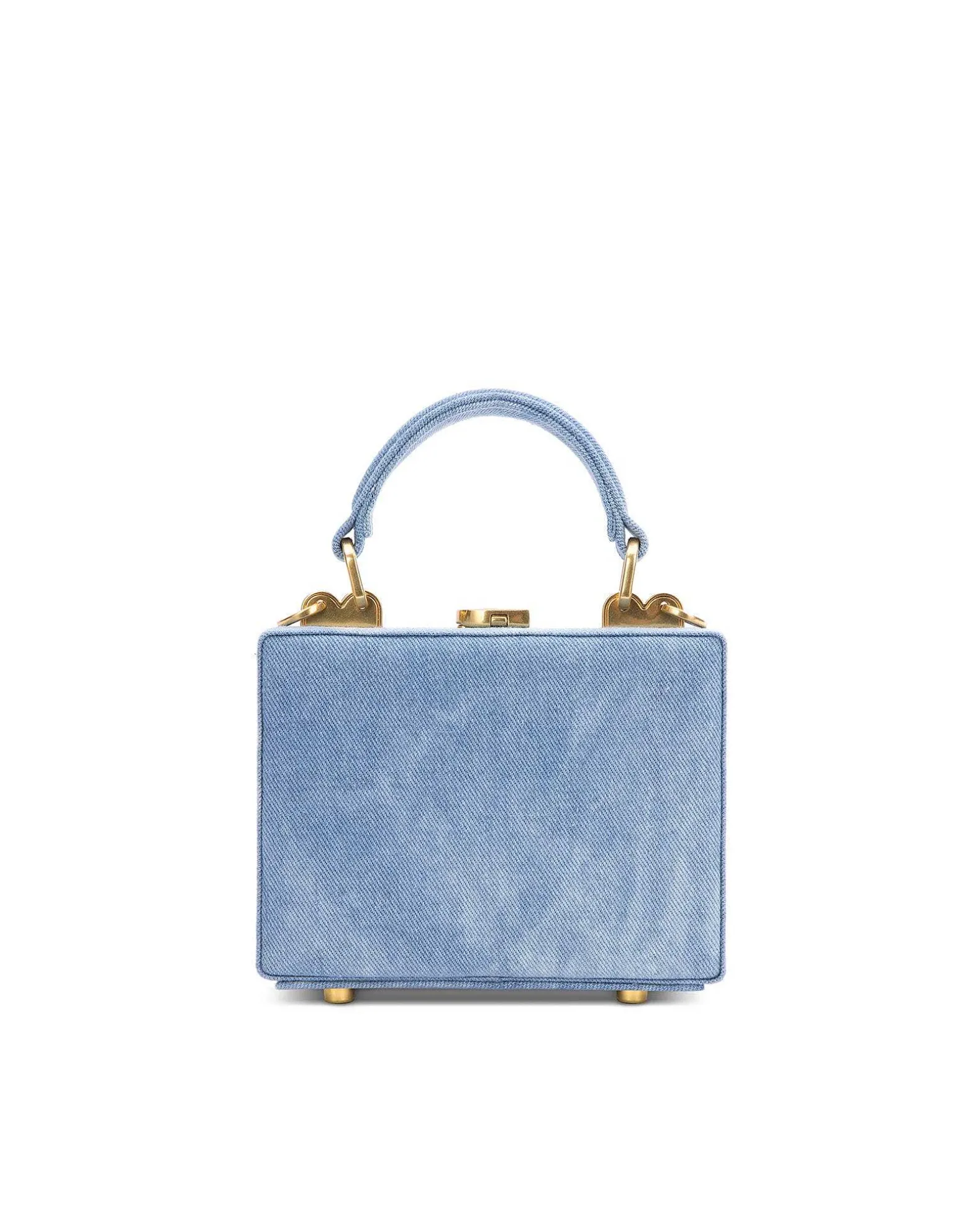 Brandon Blackwood Top Handle Bags>Mini Kendrick Trunk Blue Bleached Denim