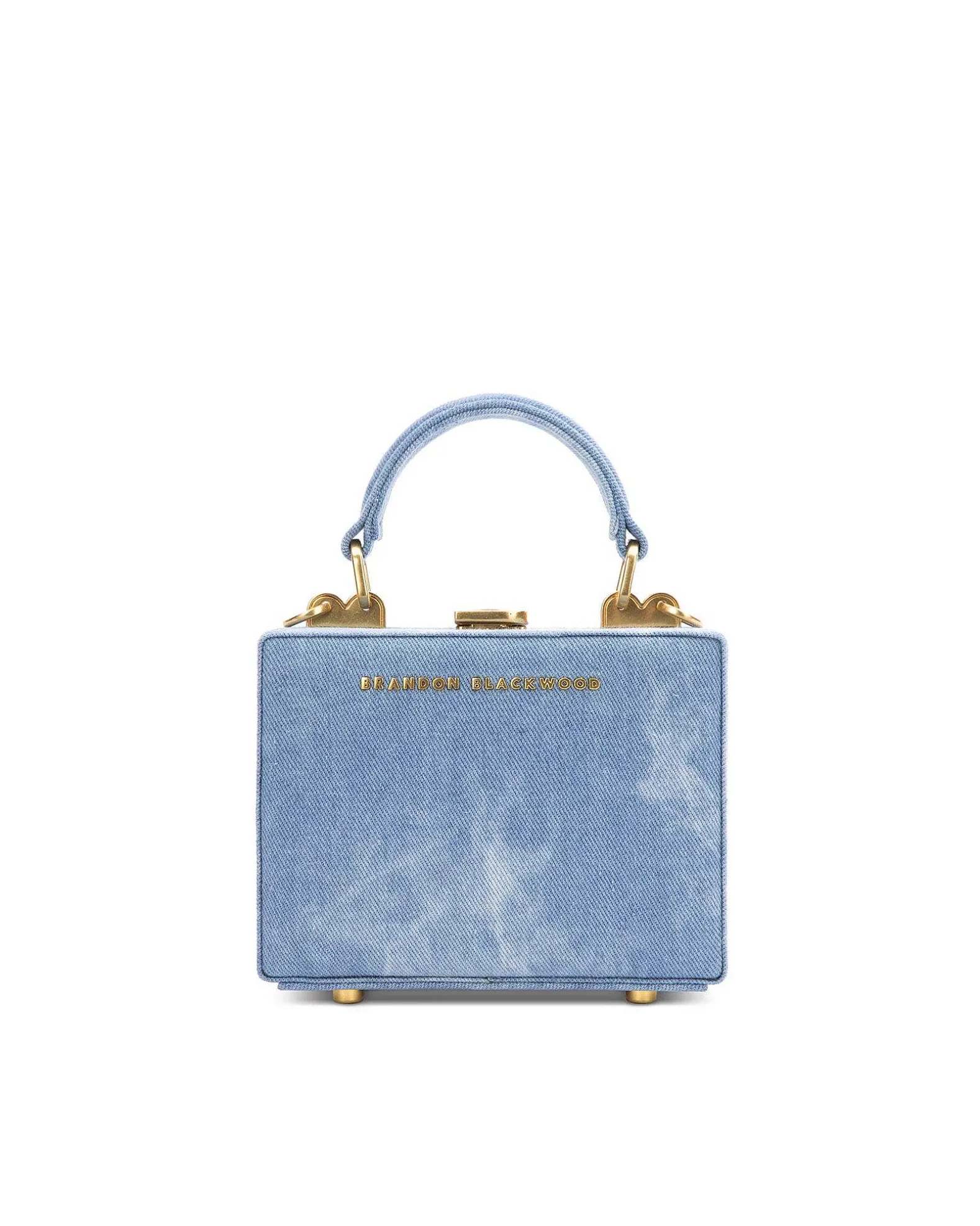 Brandon Blackwood Top Handle Bags>Mini Kendrick Trunk Blue Bleached Denim