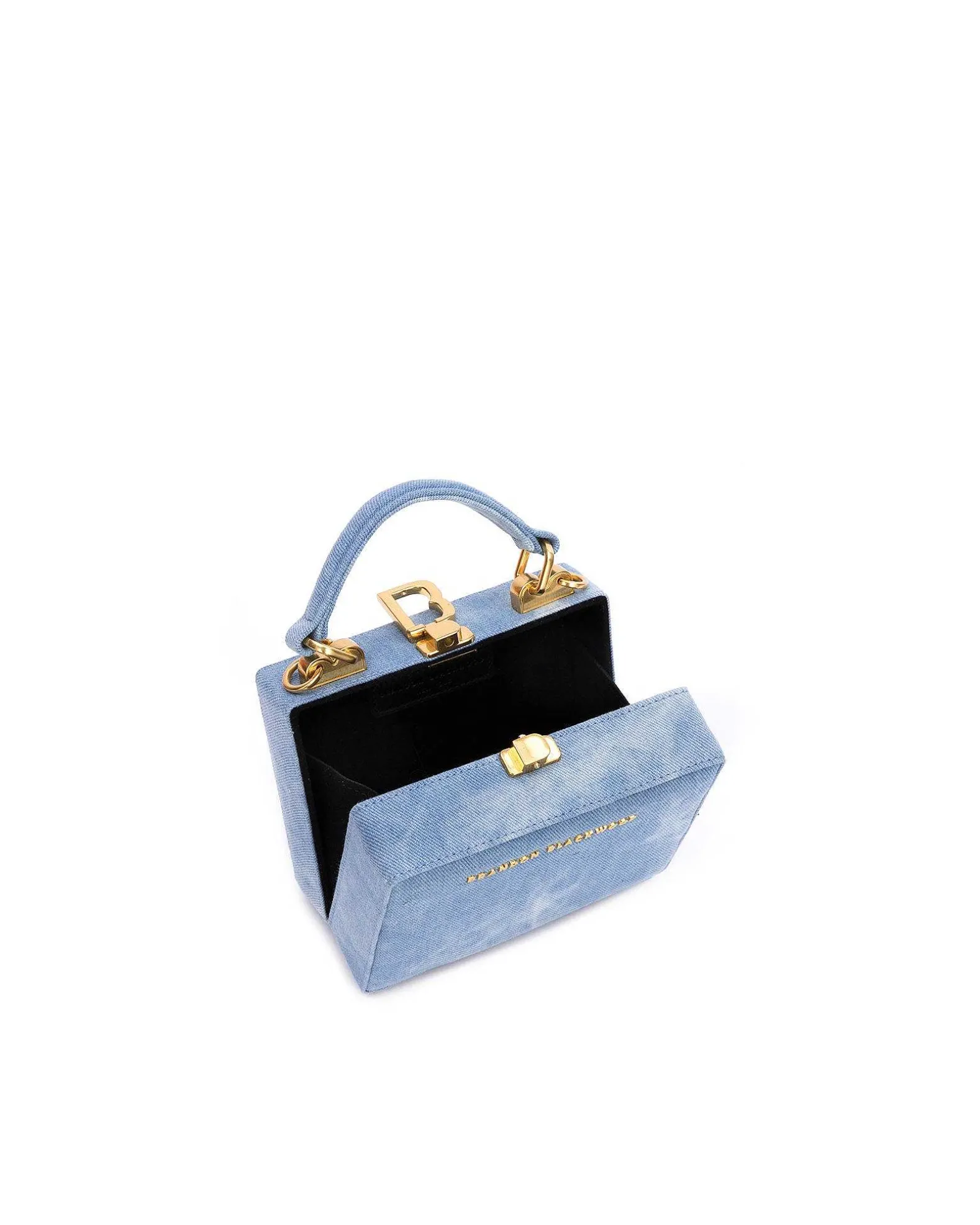 Brandon Blackwood Top Handle Bags>Mini Kendrick Trunk Blue Bleached Denim