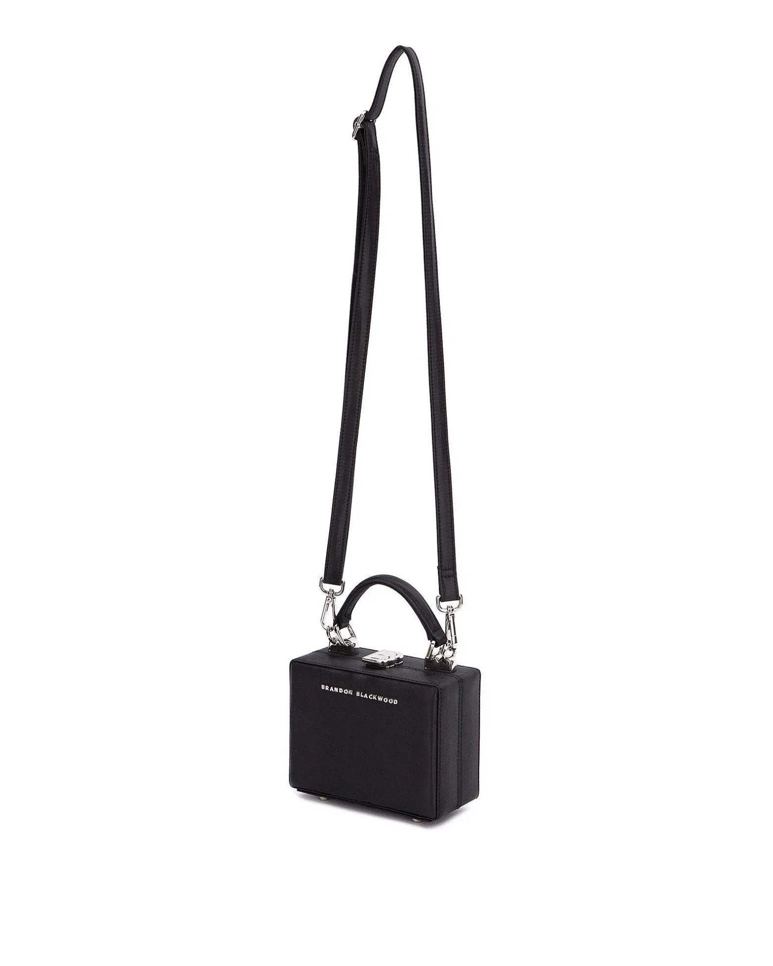 Brandon Blackwood Top Handle Bags>Mini Kendrick Trunk Black Satin