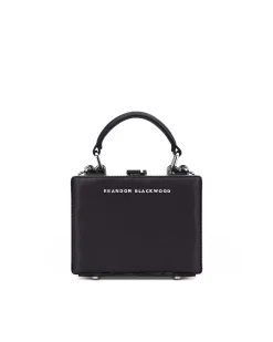 Brandon Blackwood Top Handle Bags>Mini Kendrick Trunk Black Satin