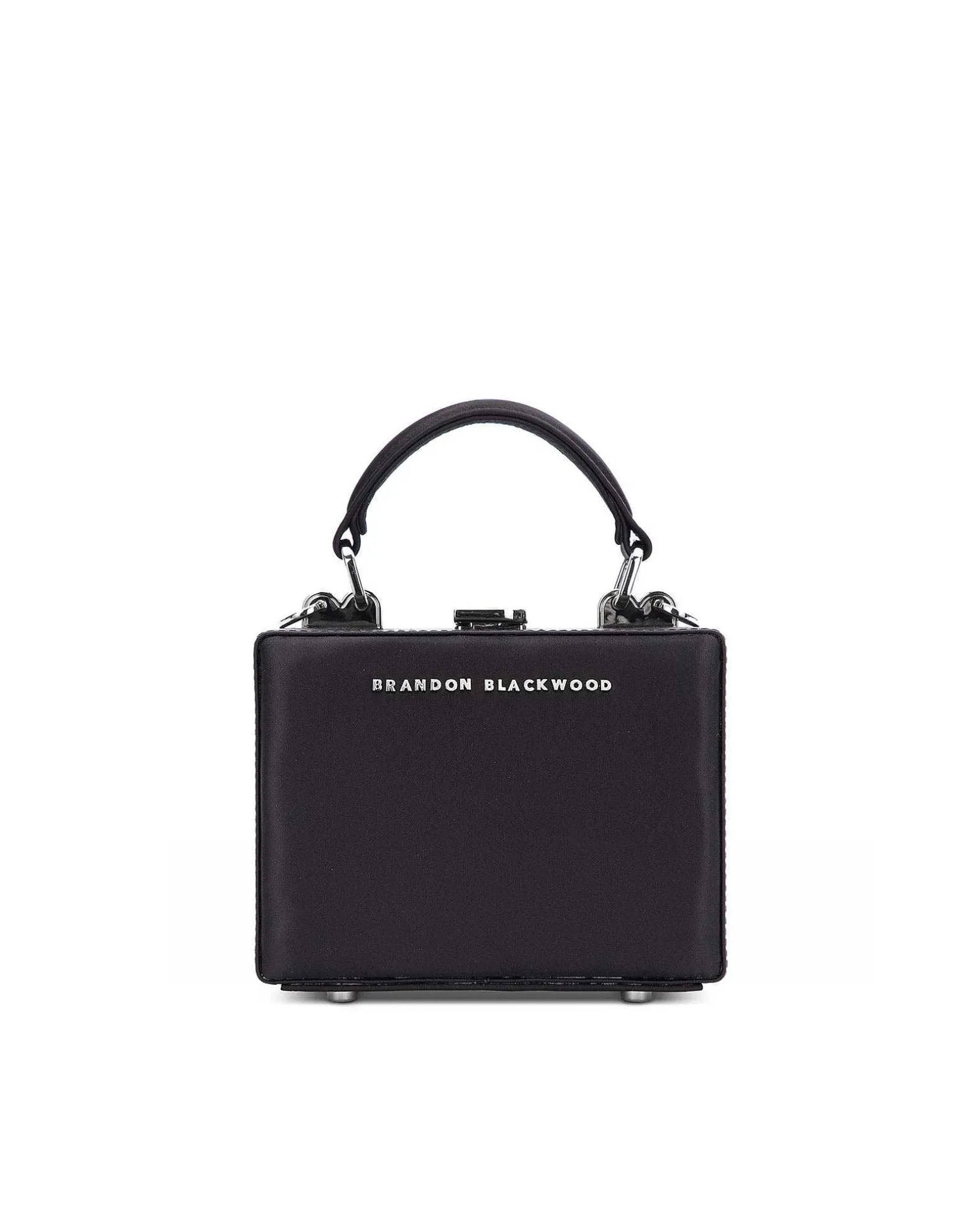 Brandon Blackwood Top Handle Bags>Mini Kendrick Trunk Black Satin