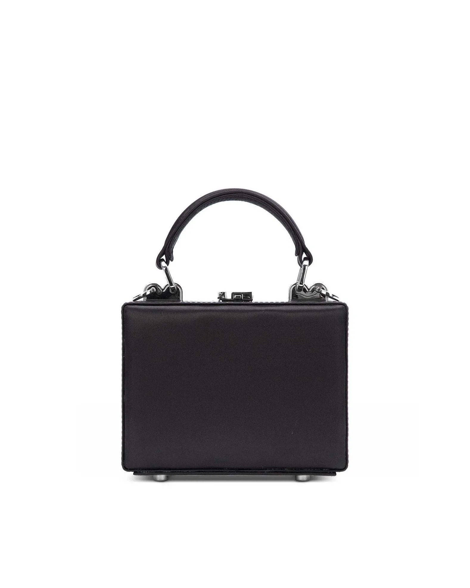 Brandon Blackwood Top Handle Bags>Mini Kendrick Trunk Black Satin