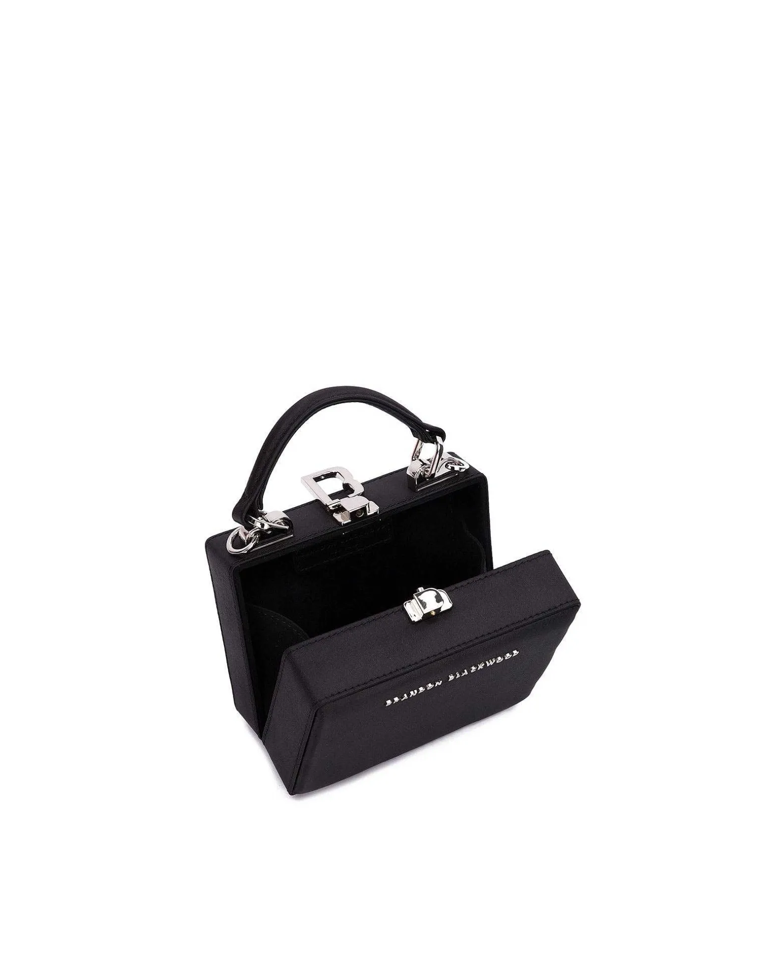 Brandon Blackwood Top Handle Bags>Mini Kendrick Trunk Black Satin