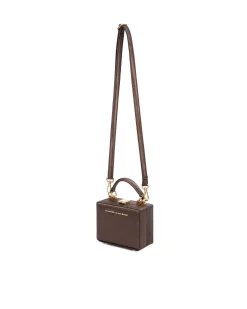 Brandon Blackwood Top Handle Bags>Mini Kendrick Trunk Brown Satin