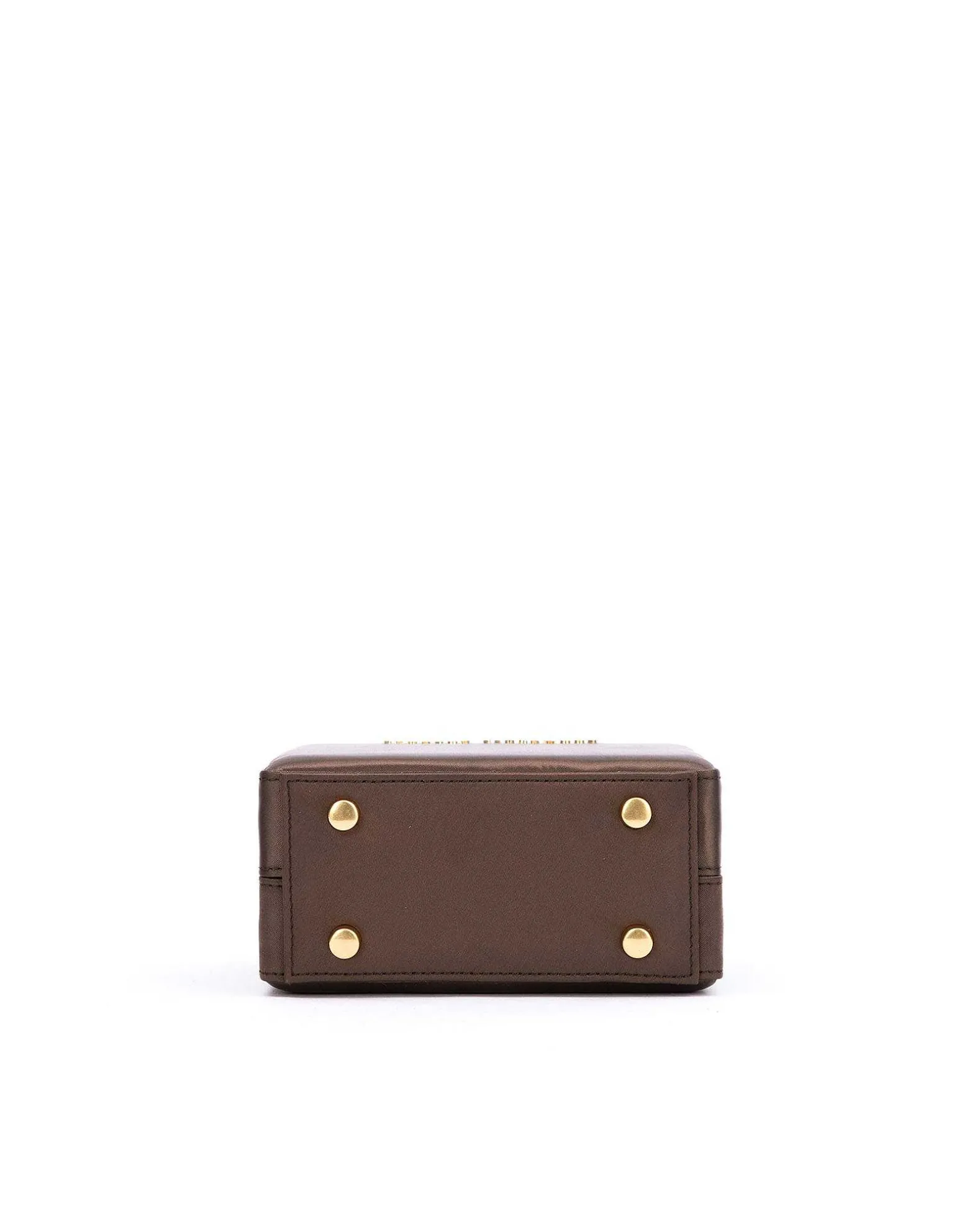 Brandon Blackwood Top Handle Bags>Mini Kendrick Trunk Brown Satin