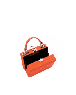 Brandon Blackwood Top Handle Bags>Mini Kendrick Trunk Burnt Orange Ponyhair