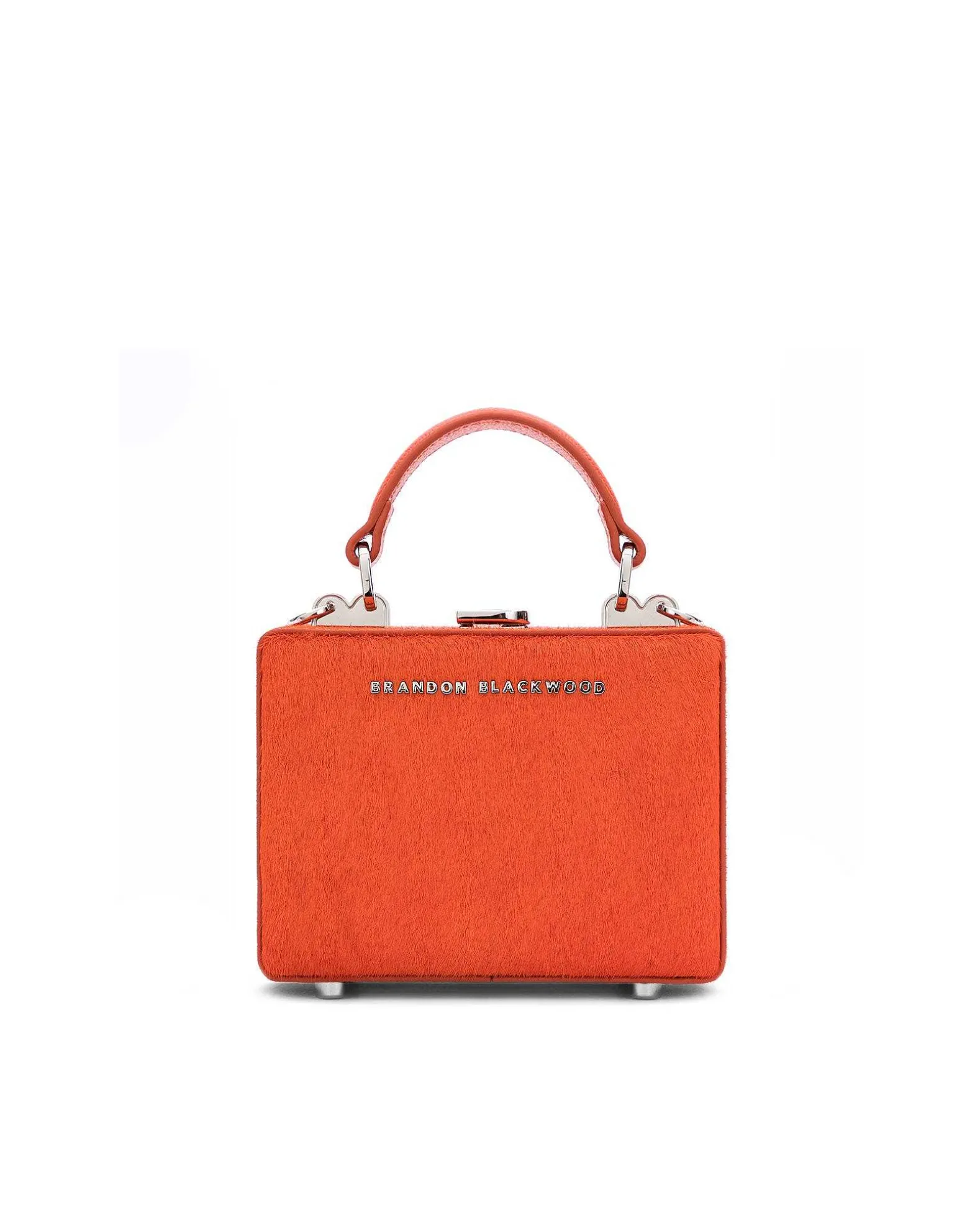 Brandon Blackwood Top Handle Bags>Mini Kendrick Trunk Burnt Orange Ponyhair