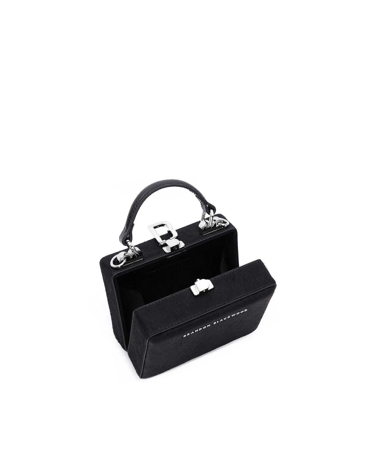 Brandon Blackwood Top Handle Bags>Mini Kendrick Trunk Black Ponyhair
