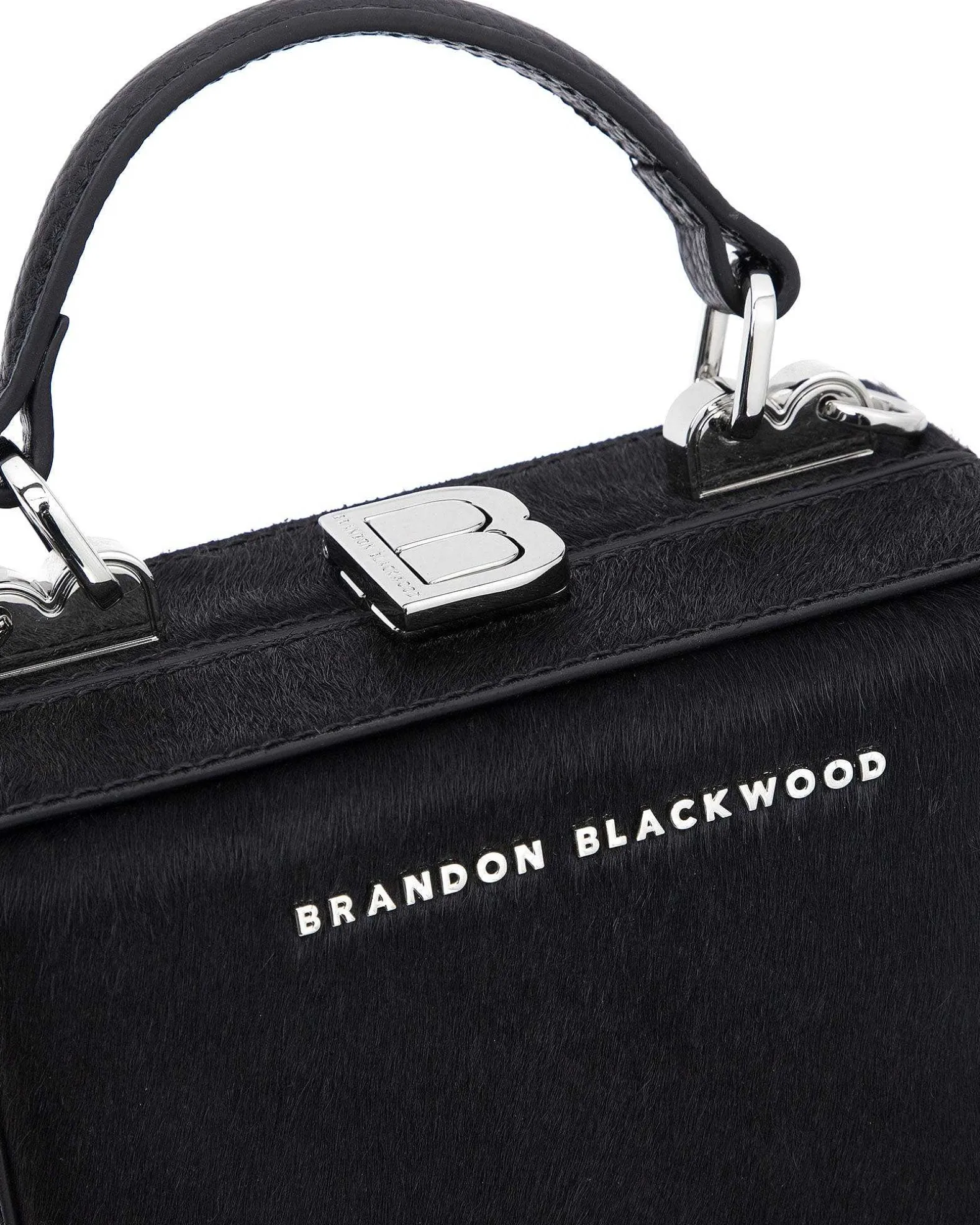 Brandon Blackwood Top Handle Bags>Mini Kendrick Trunk Black Ponyhair
