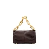 Brandon Blackwood Top Handle Bags>Mini Valentina Dark Brown Leather W/Brass Hardware