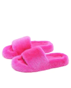 Brandon Blackwood Sandals>Mink Slides Hot Pink