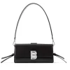 Brandon Blackwood Shoulder Bags>Nia Bag Black Hard Leather W/Silver Hardware