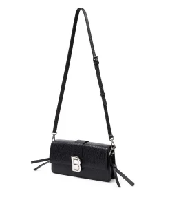 Brandon Blackwood Shoulder Bags>Nia Bag Black Scratch Leather