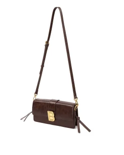 Brandon Blackwood Shoulder Bags>Nia Bag Brown Cracked Leather