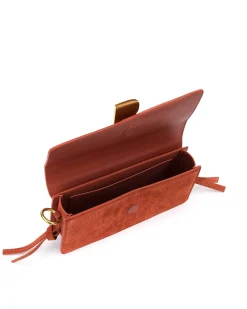 Brandon Blackwood Shoulder Bags>Nia Bag Copper Croc Suede